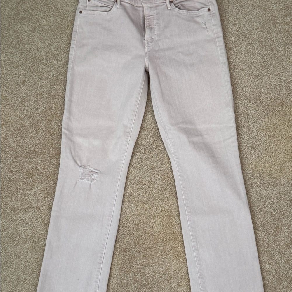 MOTHER Women's Straight Leg Jeans in Light pink